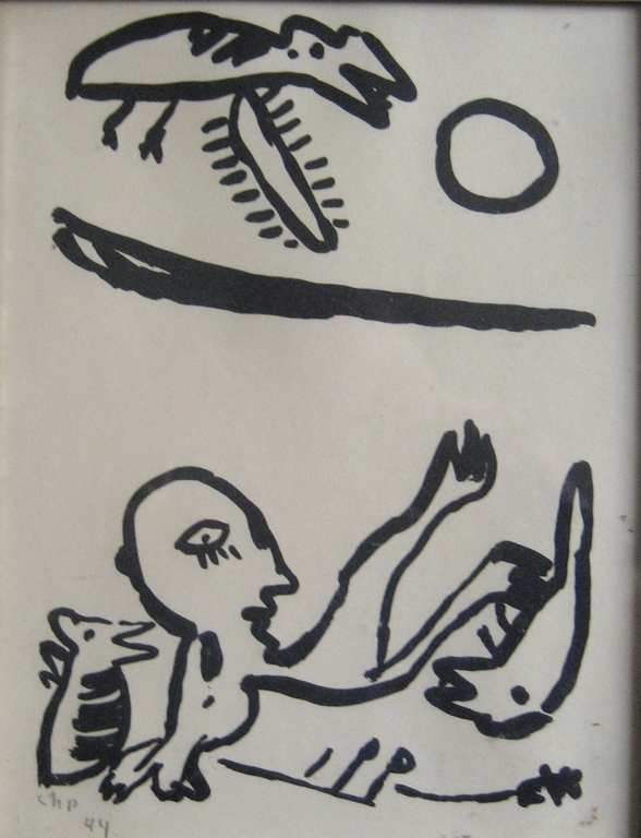 Carl Henning Pedersen, litho, gesign., 1944,UNIEK kopen? Bied vanaf 275!