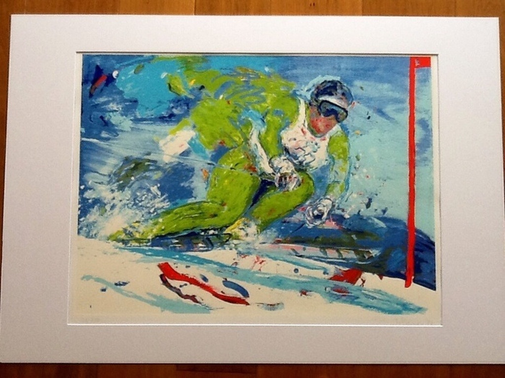Jan van Diemen,kleurenzeefdruk, skier verkocht voor € 135!