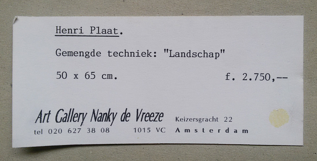 Henri Plaat - Landschap, gemengde techniek (mooi ingelijst) kopen? Bied vanaf 250!