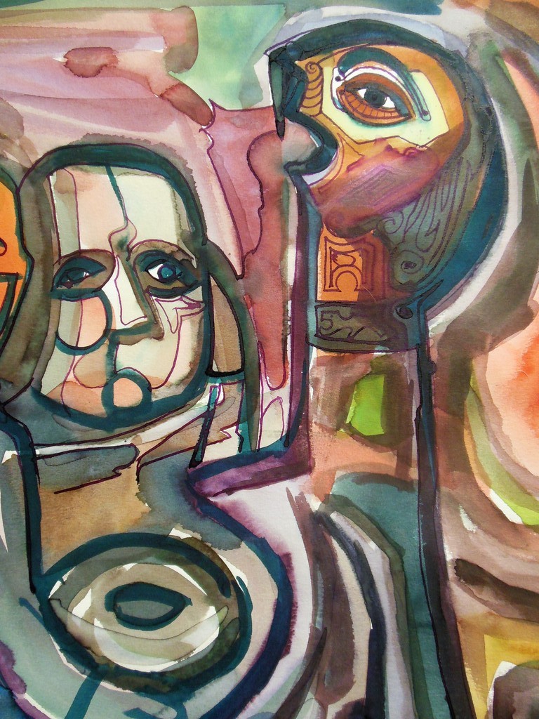 Cees Heuff: Gemengde techniek, Personen kopen? Bied vanaf 40!