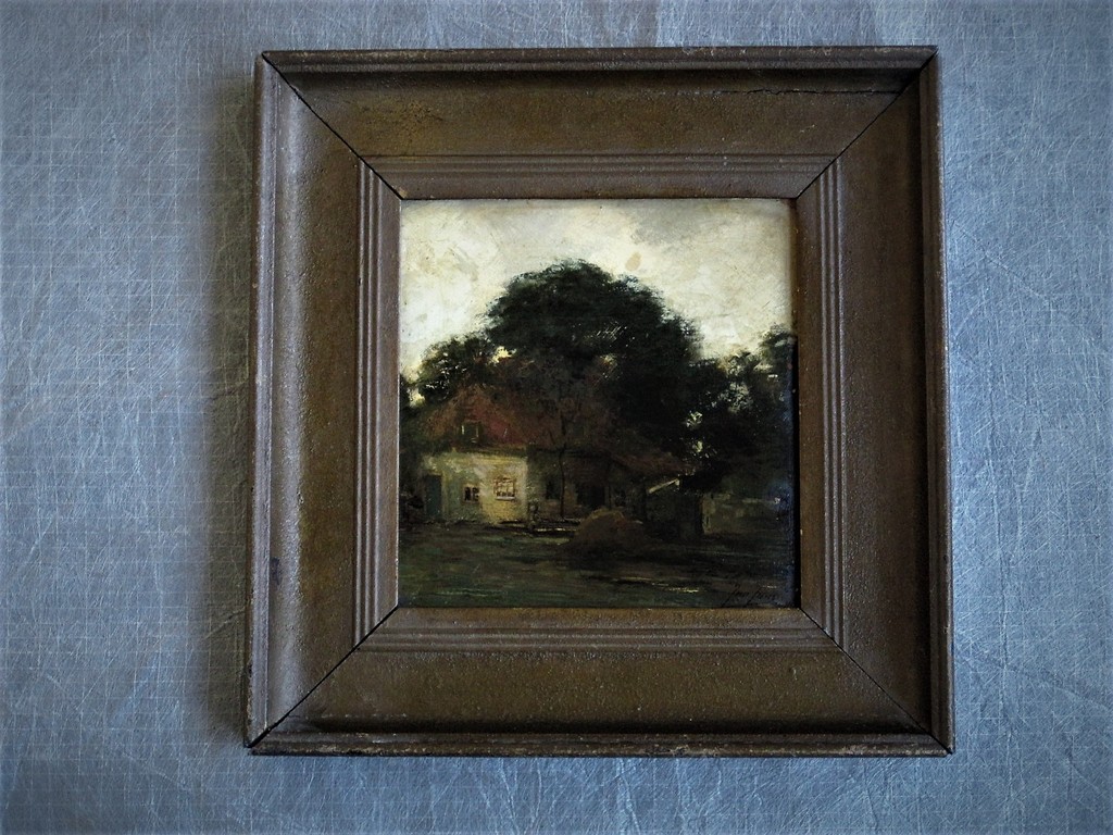 Amsterdamse impressionist Jan Jans 1872-1943 "boerderij bij Weesp" olieverf 1920 kopen? Bied vanaf 1!