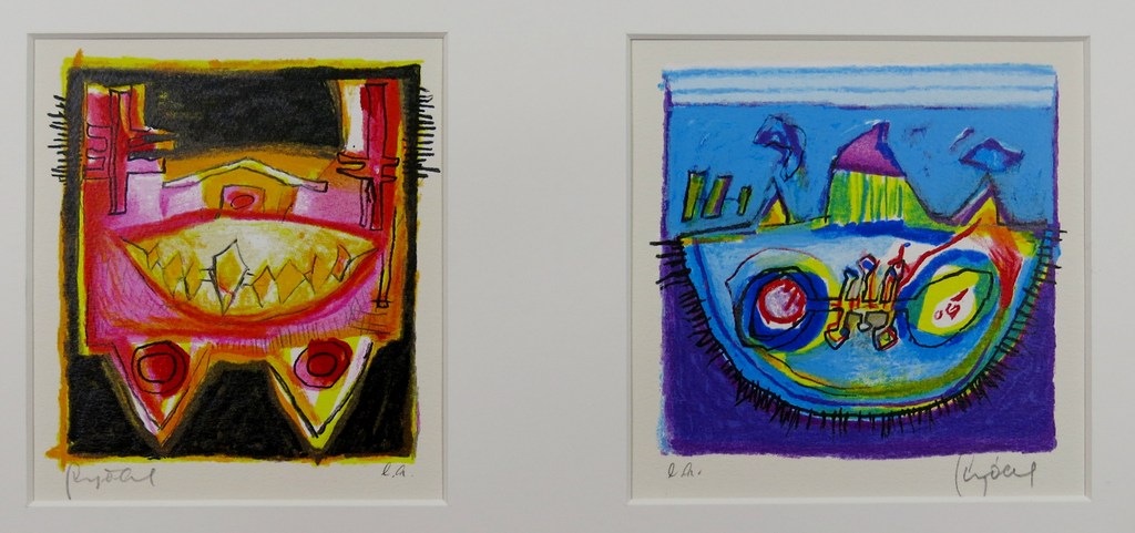 Geert Vrijdag: 2x Zeefdruk, Fantasie Compositie verkocht voor € 50!