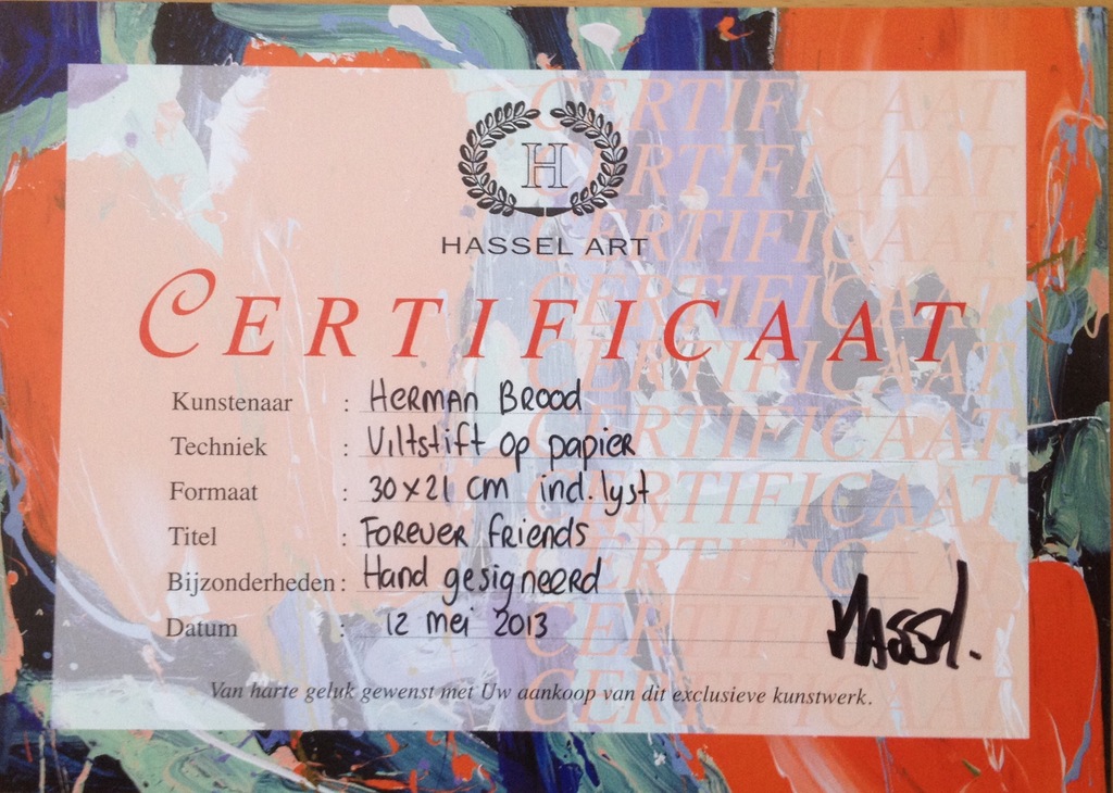 Herman Brood - "Forever Friends" - Originele viltstift tekening kopen? Bied vanaf 275!