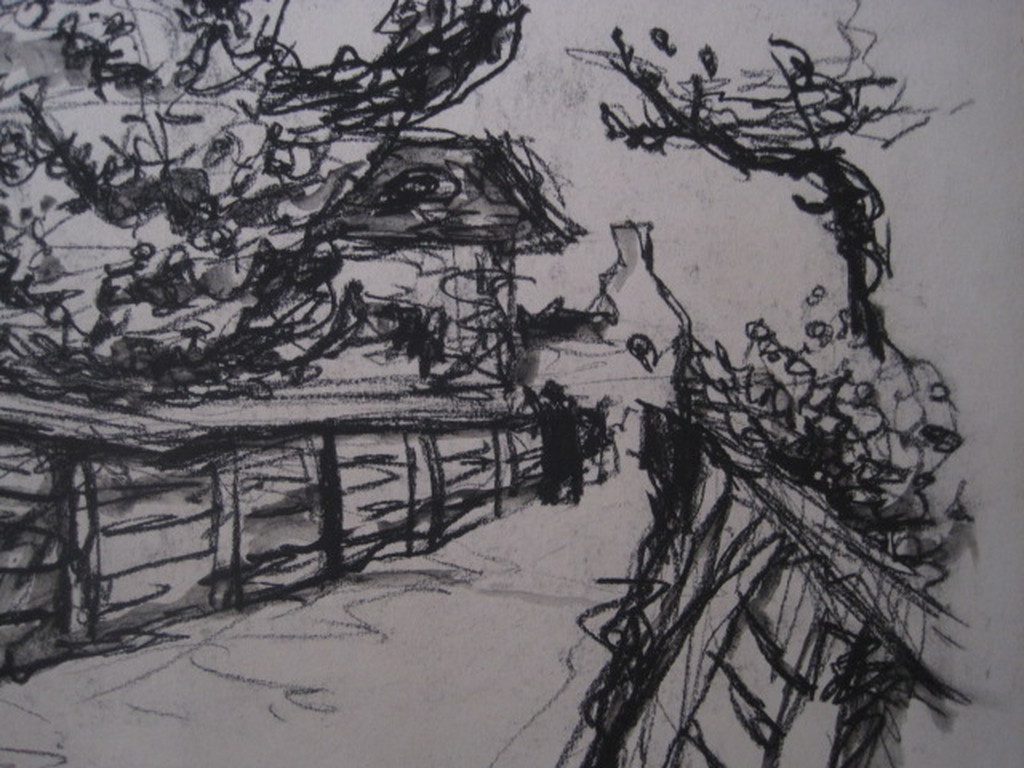 Sepiatekening "Bij Broek in Waterland" Neo expressionist Rudi Bierman 1921-1972  kopen? Bied vanaf 1!