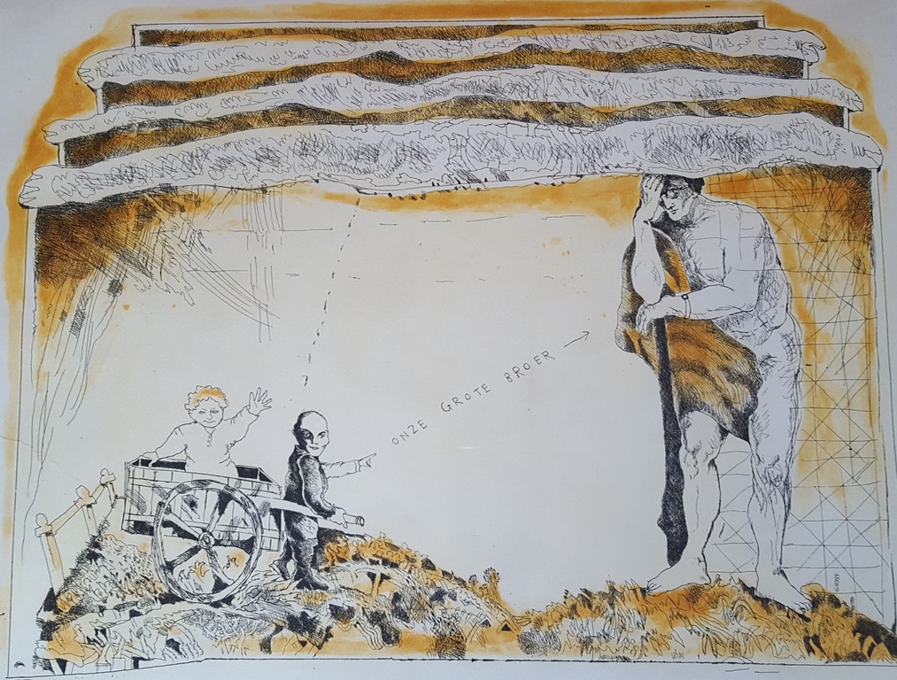 Zeldzame ets 3/30 van Lucebert - handgesigneerd en '74 (ingelijst) verkocht voor € 269!