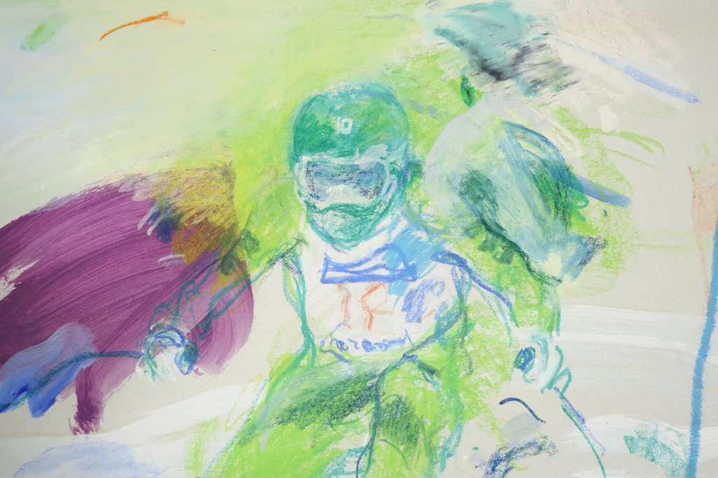 Jan van Diemen: Gouache en krijt, Skier   kopen? Bied vanaf 35!