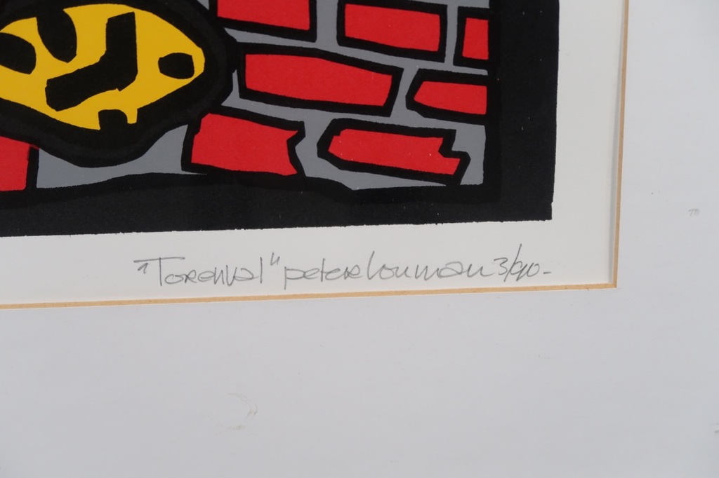 Peter Louman: Zeefdruk, Torenval - Ingelijst kopen? Bied vanaf 1!