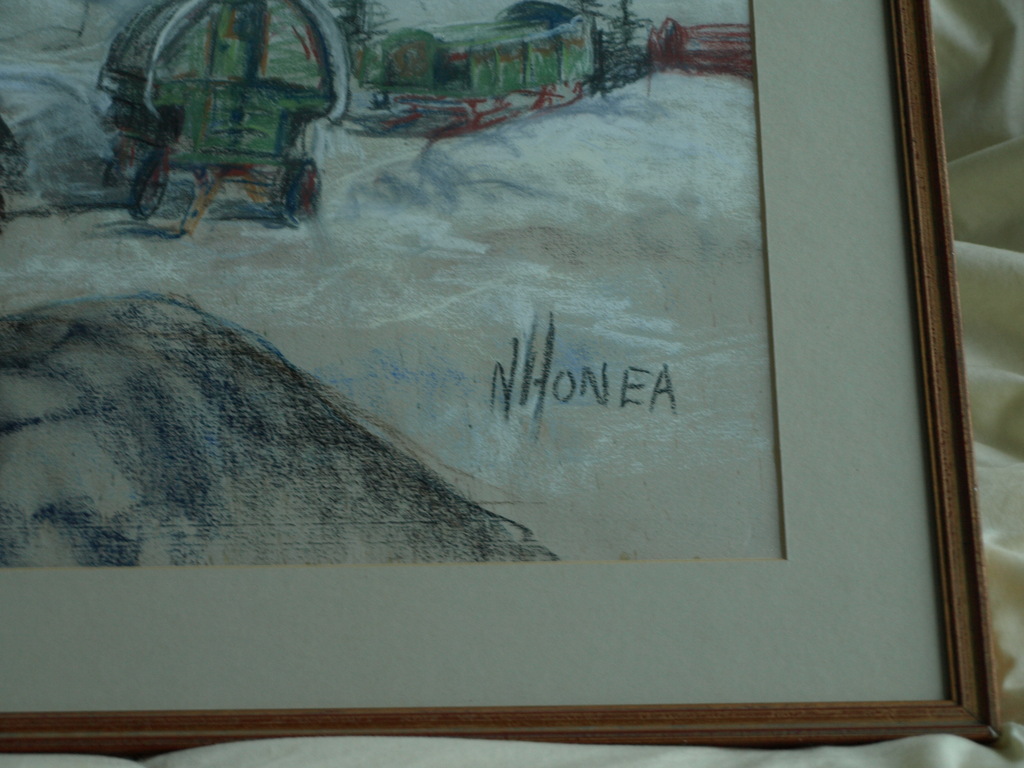 Onduidelijke signatuur : Pasteltekening – Cowboy – gesigneerd & ingelijst kopen? Bied vanaf 1!