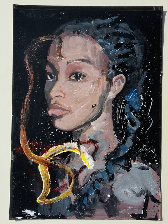 Peter Klashorst - Mtwapa girl - gemengde techniek op papier - gesigneerd kopen? Bied vanaf 135!