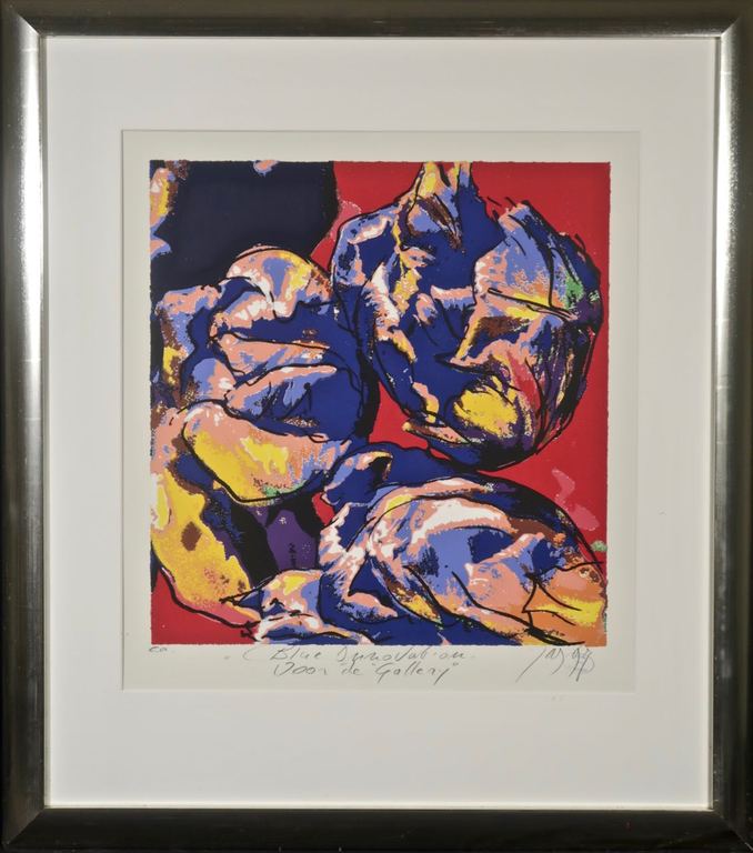 JAS: Zeefdruk, Blue innovation - Ingelijst verkocht voor € 50!