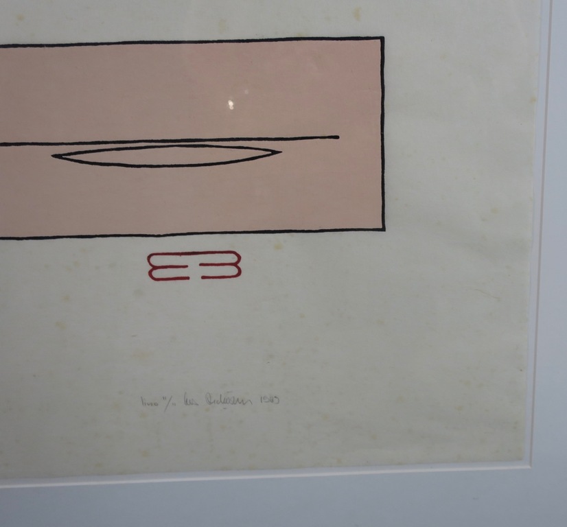 Cees Andriessen: Lino op Rijstpapier, Zonder titel - Ingelijst kopen? Bied vanaf 1!