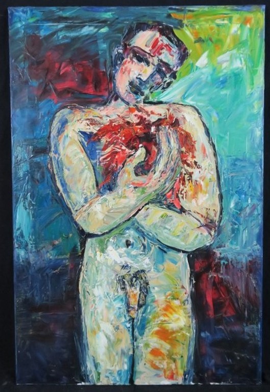 Franca Muller Jabusch: Olieverf op doek, A men's heart (Groot) kopen? Bied vanaf 120!