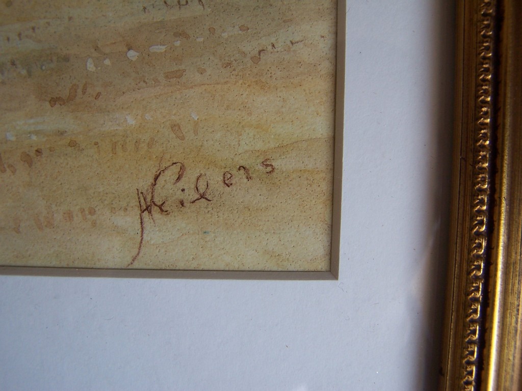 ONBEKENDE KUNSTENAAR - Aquarel - Boerin met kinderen - Gesigneerd  kopen? Bied vanaf 10!