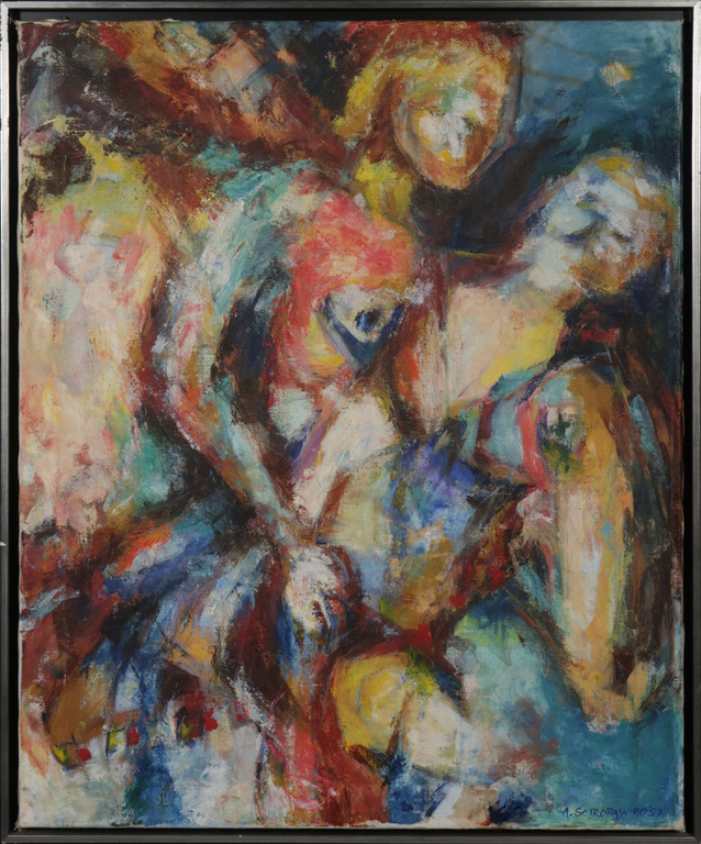 Ardie Setropawiro: Olieverf op doek, Djaran Kepang - Ingelijst kopen? Bied vanaf 70!