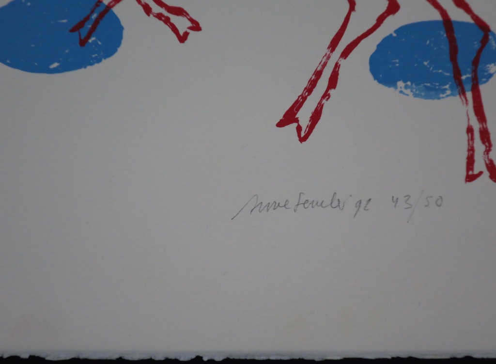 Anne Semler: Litho, Portret met 2 herten kopen? Bied vanaf 1!