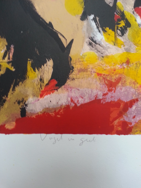 Charlotte Molenkamp, zeefdruk op papier, Titel: kopen? Bied vanaf 50!