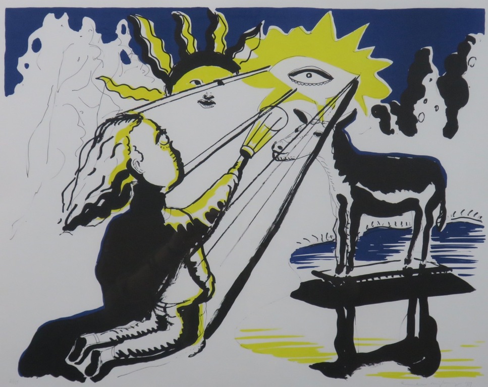 Rinke Nijburg: Litho, Hert van Hubertus - Ingelijst kopen? Bied vanaf 20!