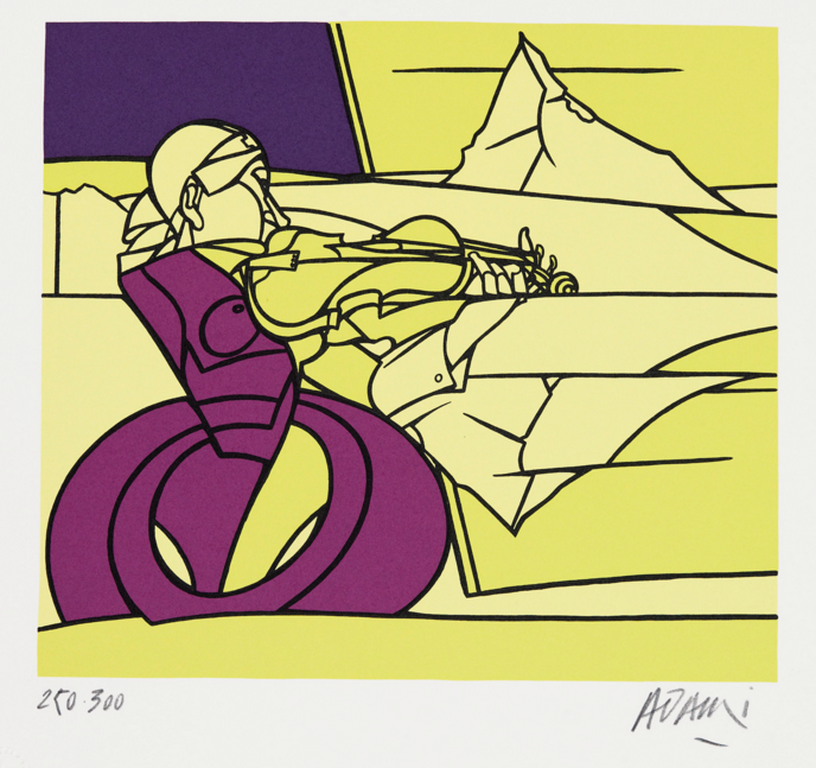 Valerio Adami: Zeefdruk, Studio per fantasia per violino verkocht voor € 40!