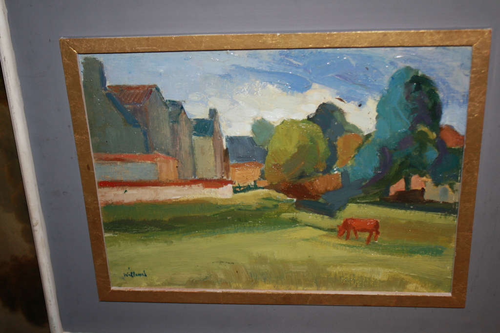 JOOP WILLEMS  - ABSTRACT LANDSCHAP MET KOE kopen? Bied vanaf 185!