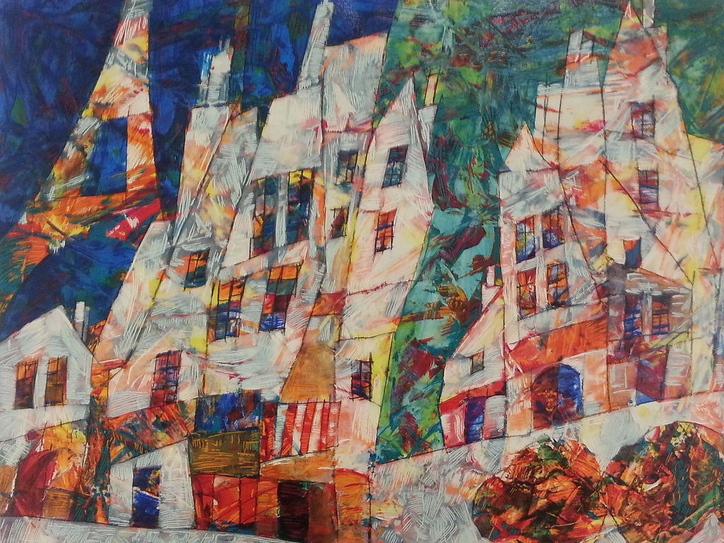 Harry Guttman, "Village Park", seriolithografie, handgesigneerd. verkocht voor € 125!