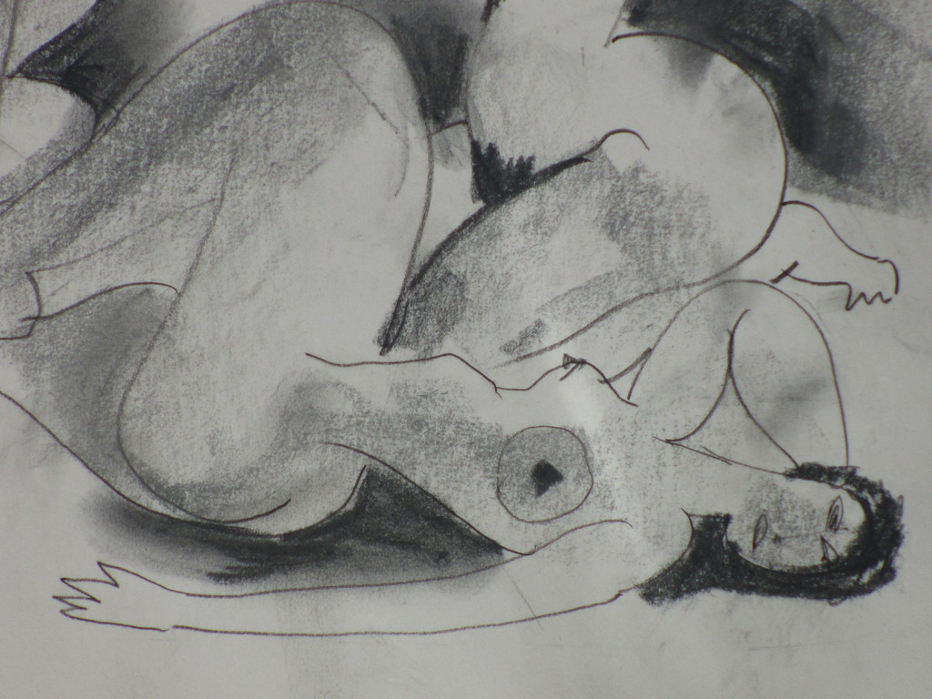 Theo Beerendonk, Drie voluptueuze naakten, Tekening kopen? Bied vanaf 55!