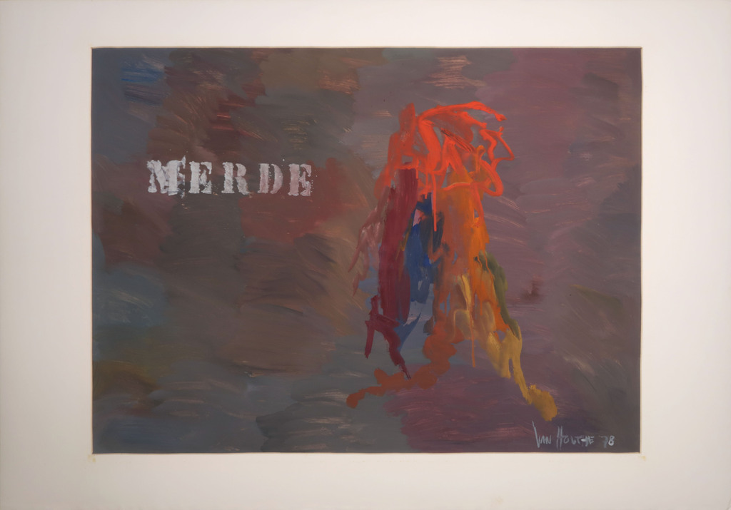 Jan van Holthe: Acryl op papier, Merde 1 kopen? Bied vanaf 1!