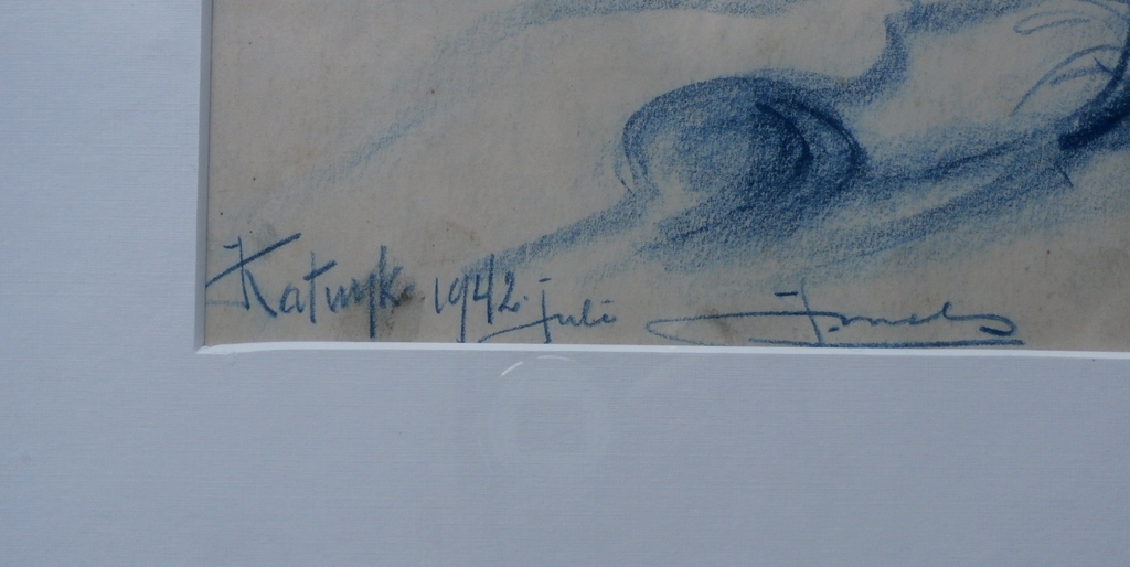 Jacques Mels - blauw krijt tekening: Katwijk - 1942 kopen? Bied vanaf 35!