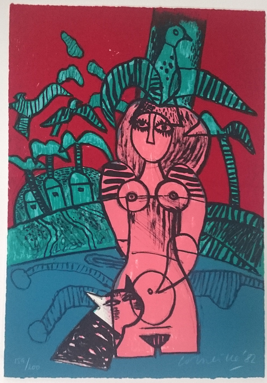 Corneille - Compositie met vrouw en kat kopen? Bied vanaf 75!