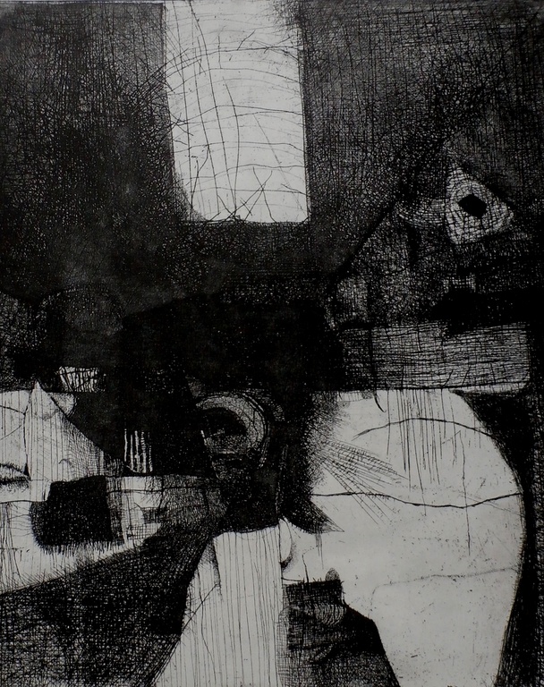 Guillaume le Roy - Ets - Abstracte compositie - 1967 verkocht voor € 85!