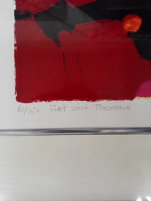 Frank Lejeune, zeefdruk op papier in lijst, Titel: First visit Toscane kopen? Bied vanaf 75!