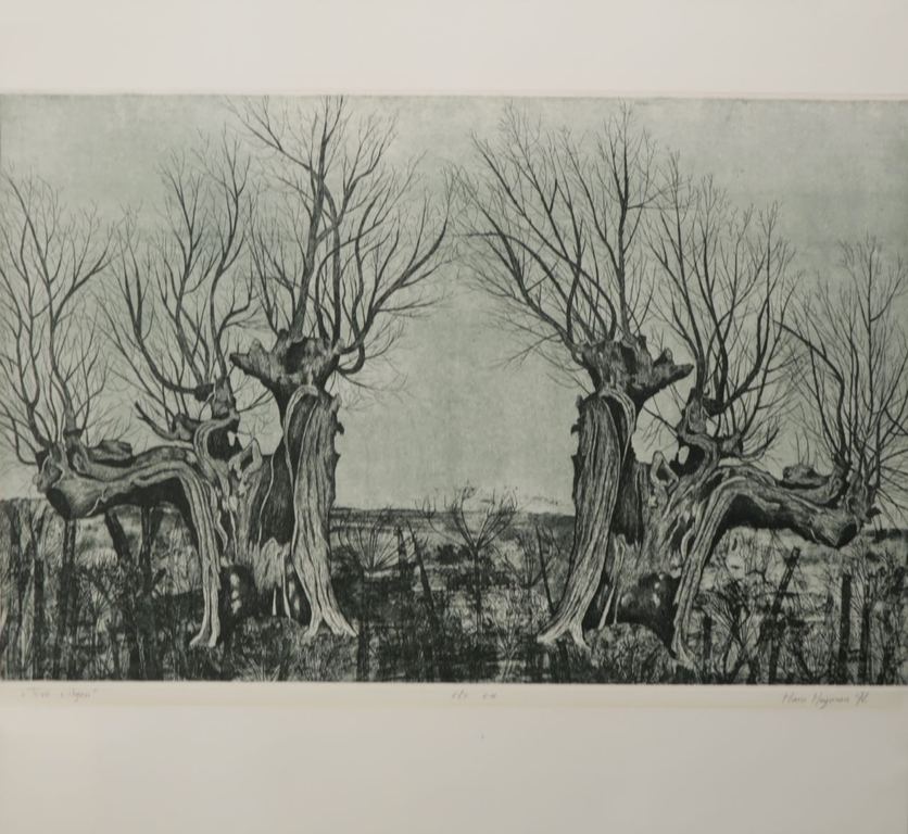 Hans Heijman: Ets, Twee wilgen kopen? Bied vanaf 1!