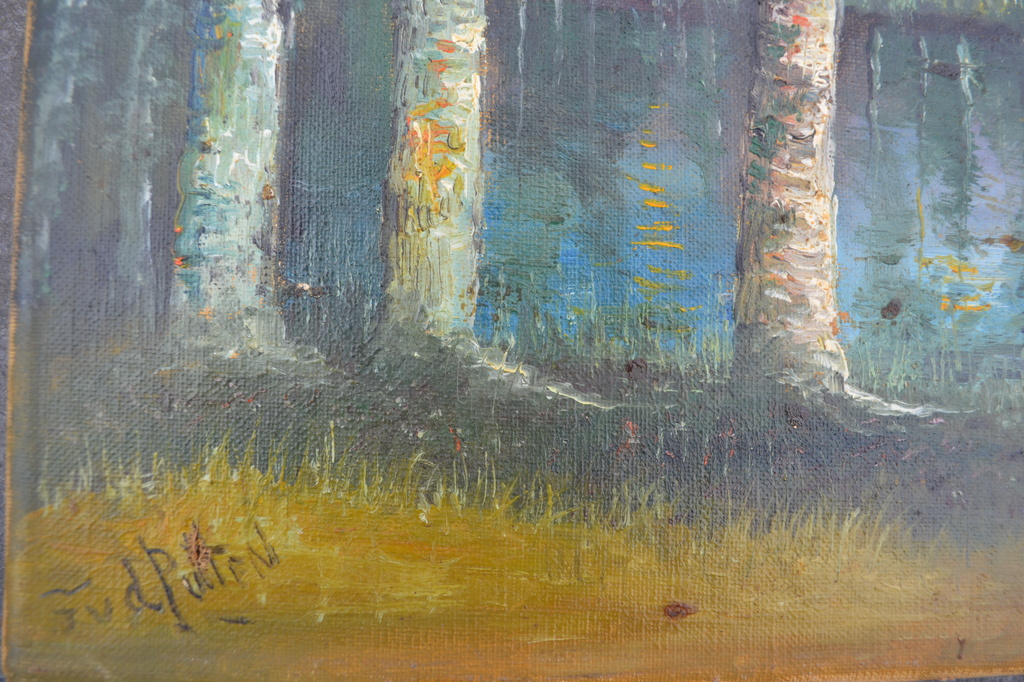 F. vd Putten: olieverf op doek, boslandschap met vennetje kopen? Bied vanaf 1!