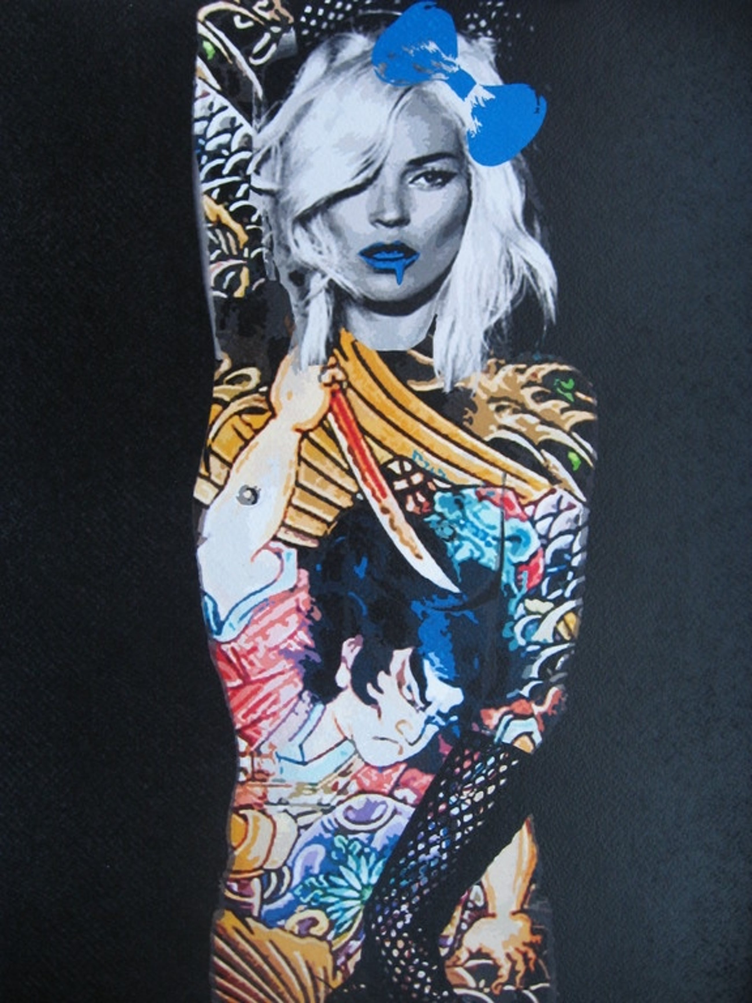 ケイトモス タトゥー ねぶた DEATH NYC サイン入り 限定ポスター DEATH NYC: 'Kate Moss Tattoo' - opl. 100 ex. - met COA sold