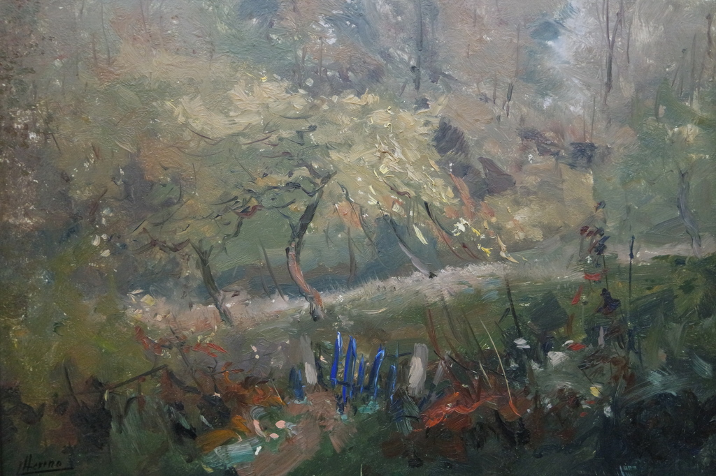 Louis Henno (1903-1990) - olieverf op board - bosgezicht verkocht voor € 99!