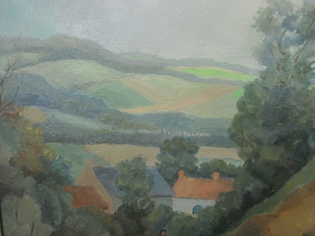 Joh. Eshuis 1904-1971 - "Paard en wagen in landschap" olieverf ca. 1940 kopen? Bied vanaf 1!