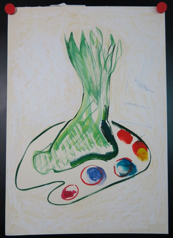 Jannie Raven: Aquarel en krijt, Zonder titel kopen? Bied vanaf 1!