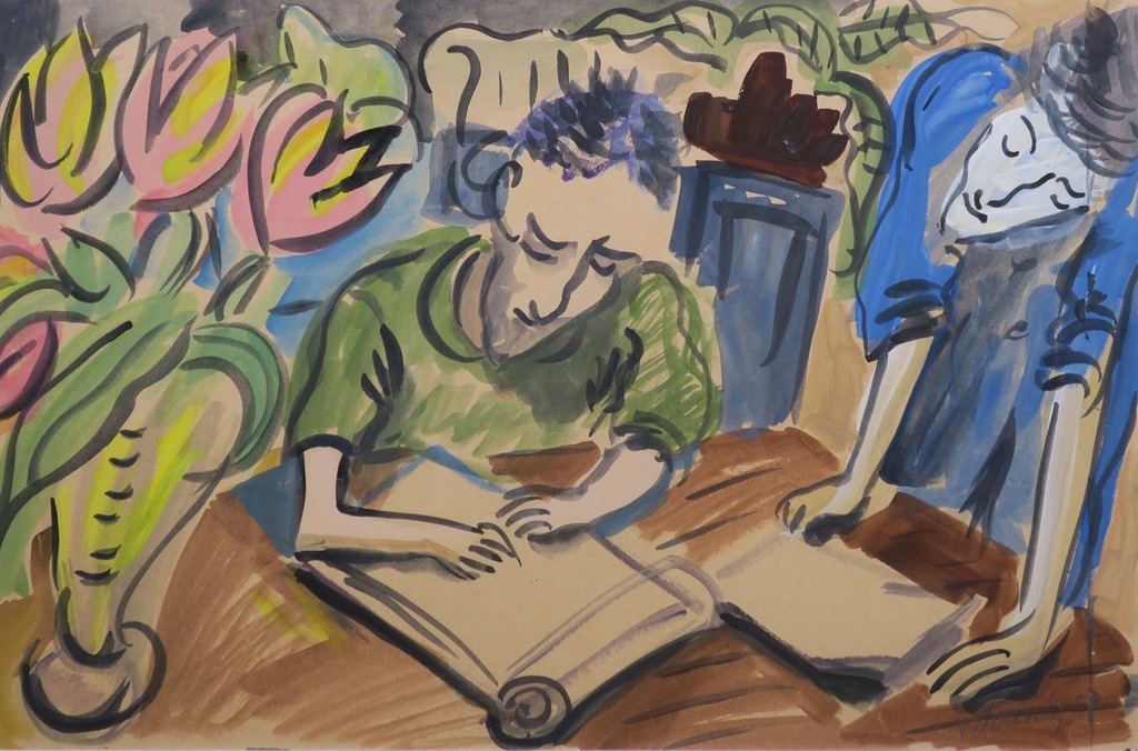 Thea van Doorn: Aquarel, Bijles - Ingelijst kopen? Bied vanaf 20!