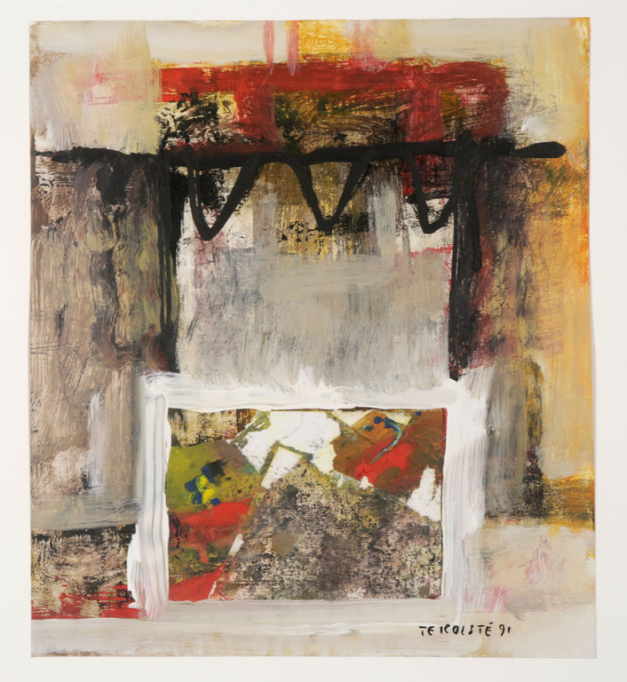 Kees te Kolste: Acryl en collage op papier, Zonder titel IV kopen? Bied vanaf 20!
