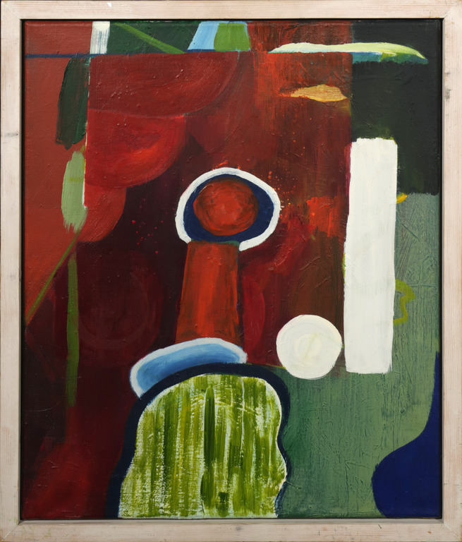 Bert Abbing: Acryl op doek, Zonder titel - Ingelijst verkocht voor € 35!