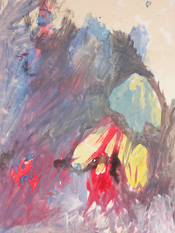 Ans Hey  -  acrylverf op papier  -  Zonder Titel, beide zijden beschilderd! kopen? Bied vanaf 1!