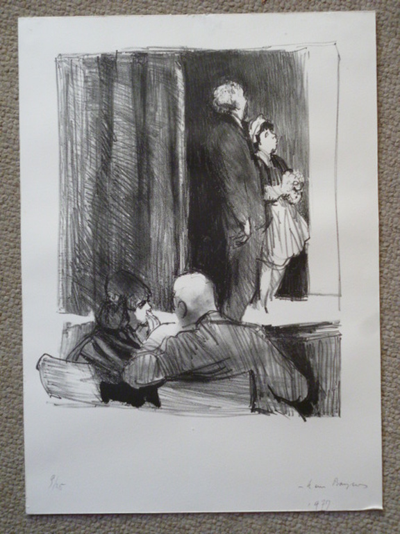 Hans Bayens - litho - Wim Kan en Corrie Vonk op het toneel kopen? Bied vanaf 45!