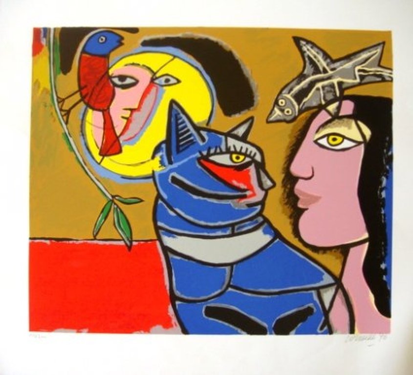 Corneille zeefdruk 'Les Yeux D'Agathe' verkocht voor € 250!