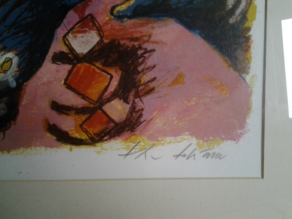 Theo Tobiasse, Groot litho in goudkl. bewerkte lijst. L'emfance du Roi Salamon. kopen? Bied vanaf 240!