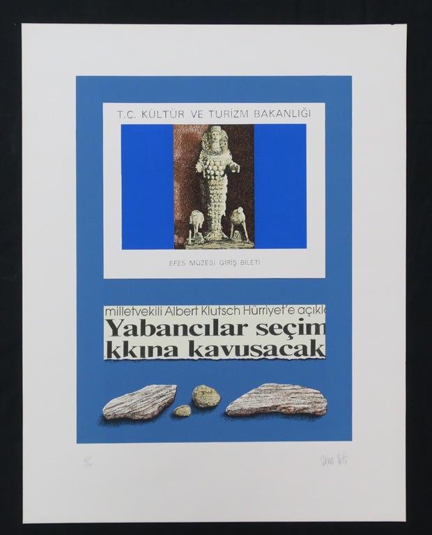 Lot van 2 zeefdrukken van Arno Arts: Zonder titel (groen/blauw) kopen? Bied vanaf 20!