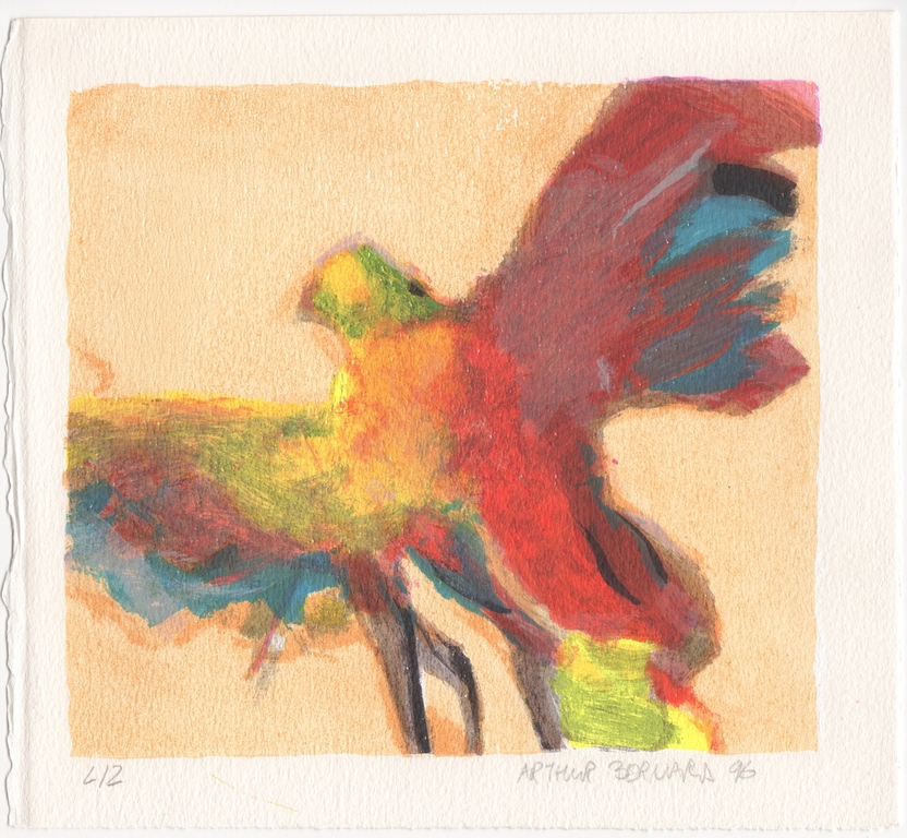 Arthur Bernard, zeefdruk, 'Vogel'. 1996 verkocht voor € 59!