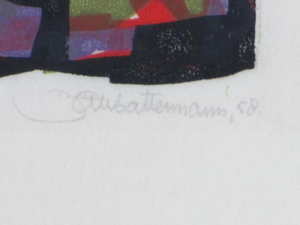 Jan Battermann, Compositie, Houtsnede 1958 kopen? Bied vanaf 40!
