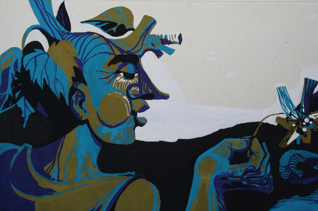 Karel Timmerman (1933) - 2 x Acrylverf op papier - jaren 70 - ongesigneerd kopen? Bied vanaf 38!