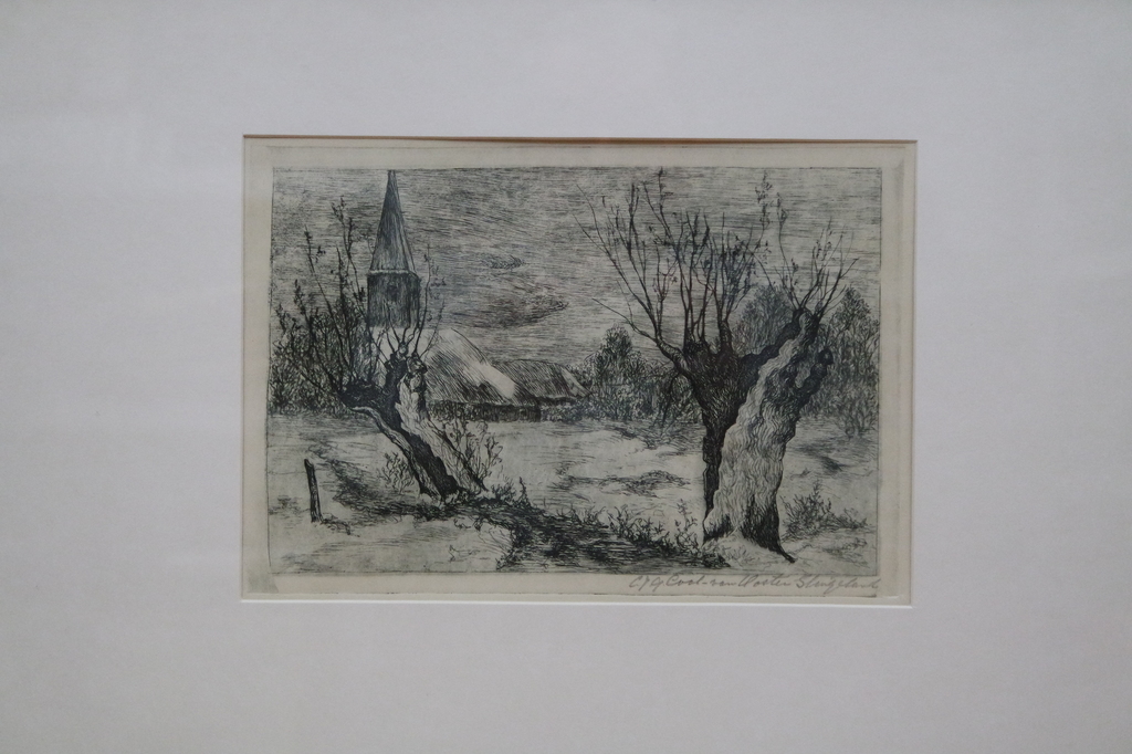 Cool - van Oosten Slingeland , C.J.G. (1887-1975) - ets - kerkgezicht kopen? Bied vanaf 30!
