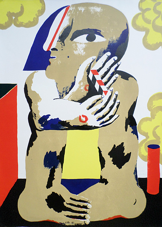 Horst Antes - Abstract figuur, litho verkocht voor € 150!