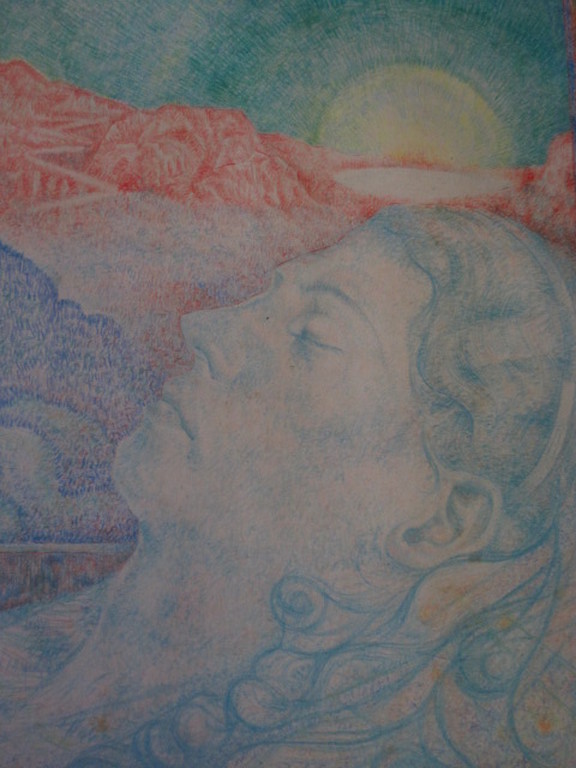 Aloys J. Kreuzer (1911-1977) pointilistische pastel "slapende vrouw" 1945 kopen? Bied vanaf 1!